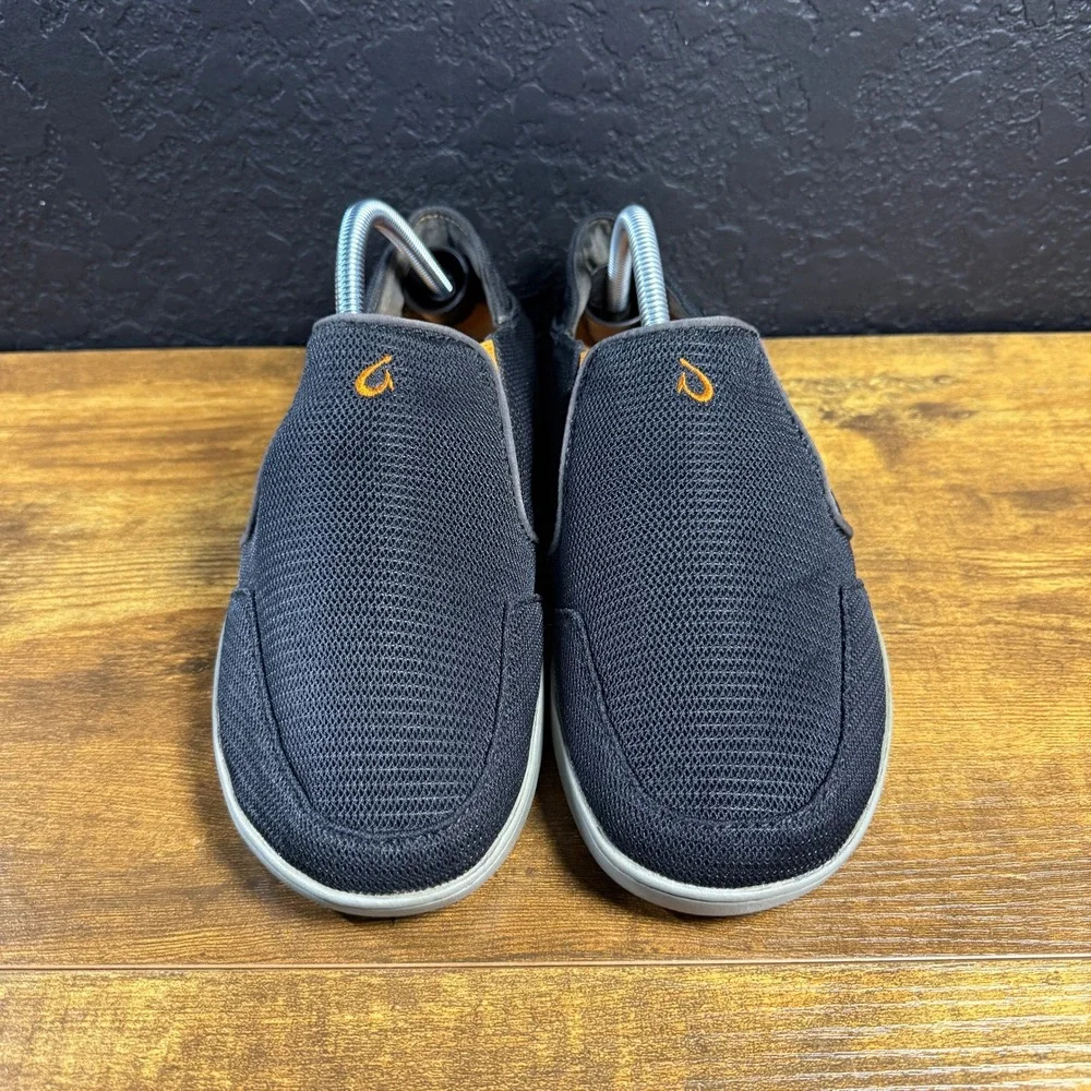 OluKai Nohea Mesh 10188-4242 Black Grey Textile Slip-On Shoe Mens 8.5